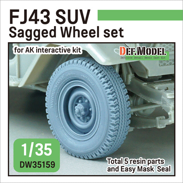 Def Model DW35159 1/35 FJ43 SUV Sagged Wheel set  (for 1/35 AK interactive kit)
