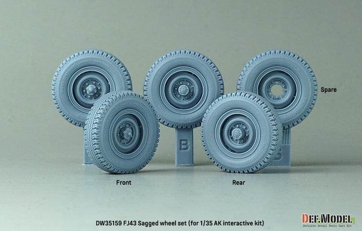 Def Model DW35159 1/35 FJ43 SUV Sagged Wheel set  (for 1/35 AK interactive kit)