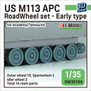 Def Model DW35164 1/35 US M113 APC Roadwheel set - Early type (for Academy/Tamiya 1/35)