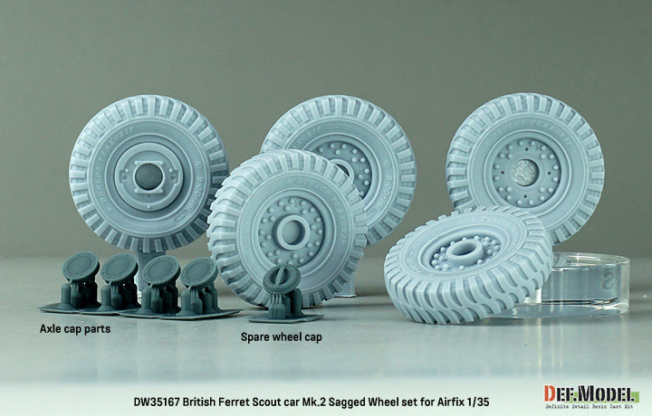 Def Model DW35167 1/35 British Ferret Scout car Mk.2 Sagged Wheel set  (for Airfix 1/35 kit)