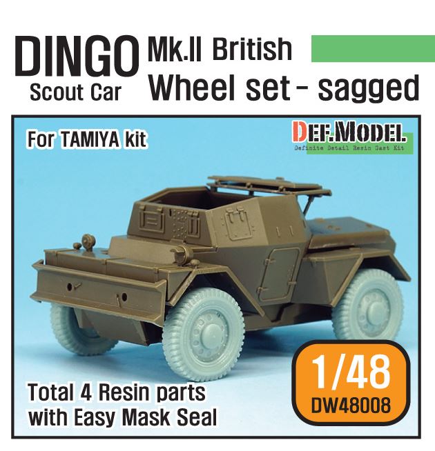 Def Model DW48008 1/48 WW2 British Dingo Mk.II Sagged Wheel set