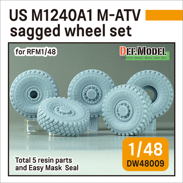 Def Model DW48009 1/48 US M1240A1 M-ATV Sagged Wheel set (for RFM 1/48)
