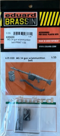 Eduard 635020 1/35 MG 34 gun w/ammunition belt Brassin PRINT