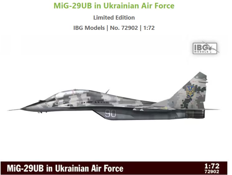 IBG 72902 1/72 MiG-29UB in Ukrainian Air Force - Limited Edition