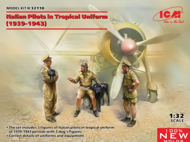 ICM 32110 1/32 Italian Pilots in tropical uniforms (1939 - 1943)