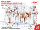 ICM 35566 1/35 Finnish Riflemen (Winter 1940) (4 figures - 3 rifleman, 1 reindeer)
