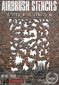 RT DIORAMA 35638 1/35 Airbrush Stencils - Spots and Stains 01