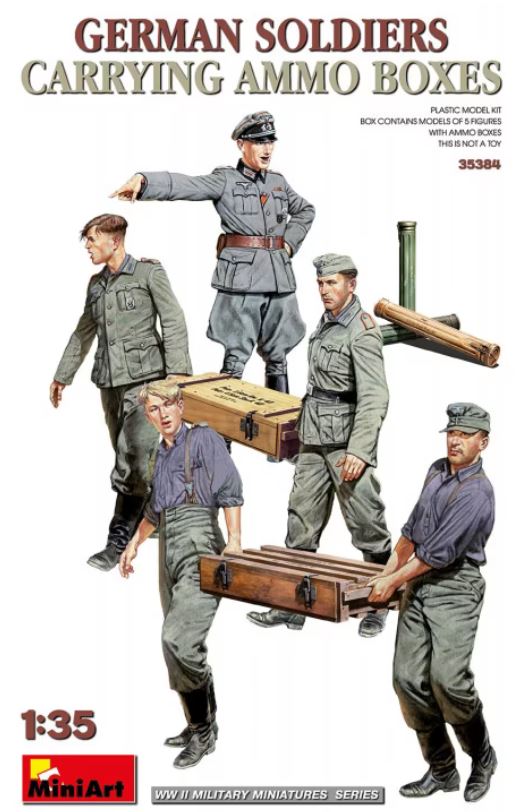 MiniArt 35384 1/35 German Soldiers Carrying 2 Ammo Boxes