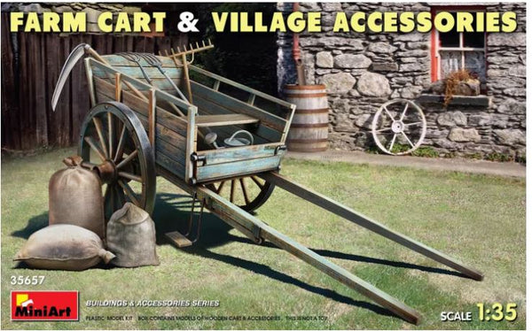 MiniArt 35657 1/35 Farm Cart w/ Village accessories