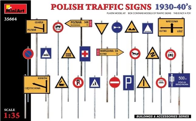 Miniart 35664 1/35 Polish Traffic Signs 1930-40's