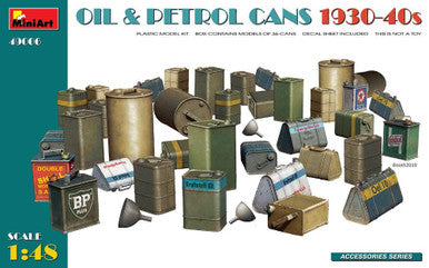 Miniart 49006 1/48 Oil & Petrol Cans 1930-40s