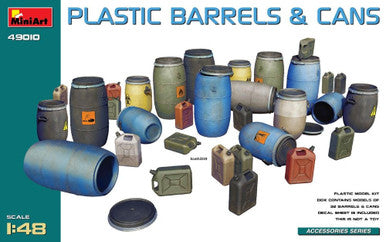 Miniart 49010 1/48 Plastic Barrels & Cans