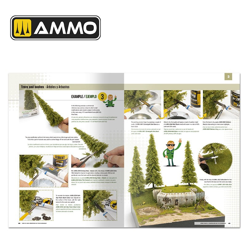 AMMO by Mig 6254 Modeling School - How to use Vegetation in your Dioramas (Bilingual)