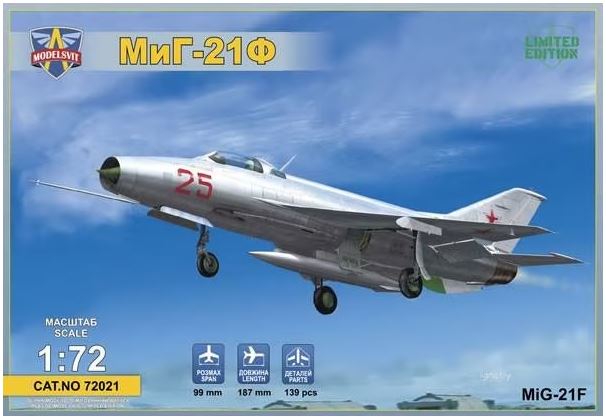 ModelSvit 72021 1/72 MiG-21F Soviet Supersonic Fighter