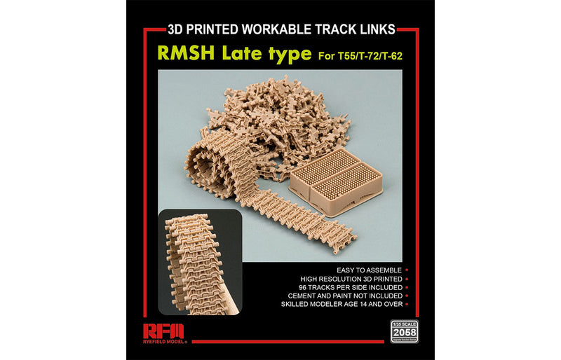 Rye Field Model 2058 1/35 Workable Track Links - RMSH LATE Type (for T-55/T-72/T-62) (Copy)