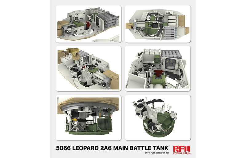 Rye Field Model 5066 1/35 Leopard 2A6 Main Battle Tank w/full interior