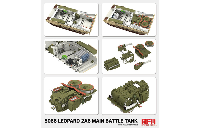 Rye Field Model 5066 1/35 Leopard 2A6 Main Battle Tank w/full interior