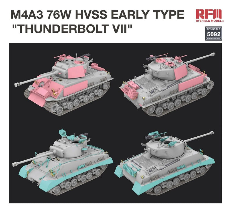 Rye Field Model 5092 1/35 M4A3 76W HVSS Early Type "Thunderbolt VII"