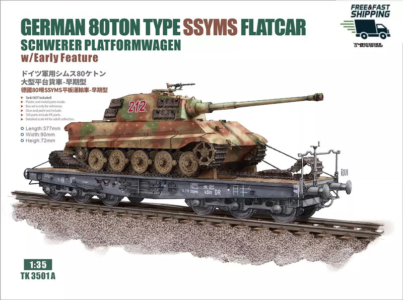 T-Model 3501A 1/35 German 80 ton Type SSyms Schwerer Platformwagen