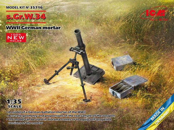 ICM 35716 1/35 s.Gr.W.34 WWII German mortar