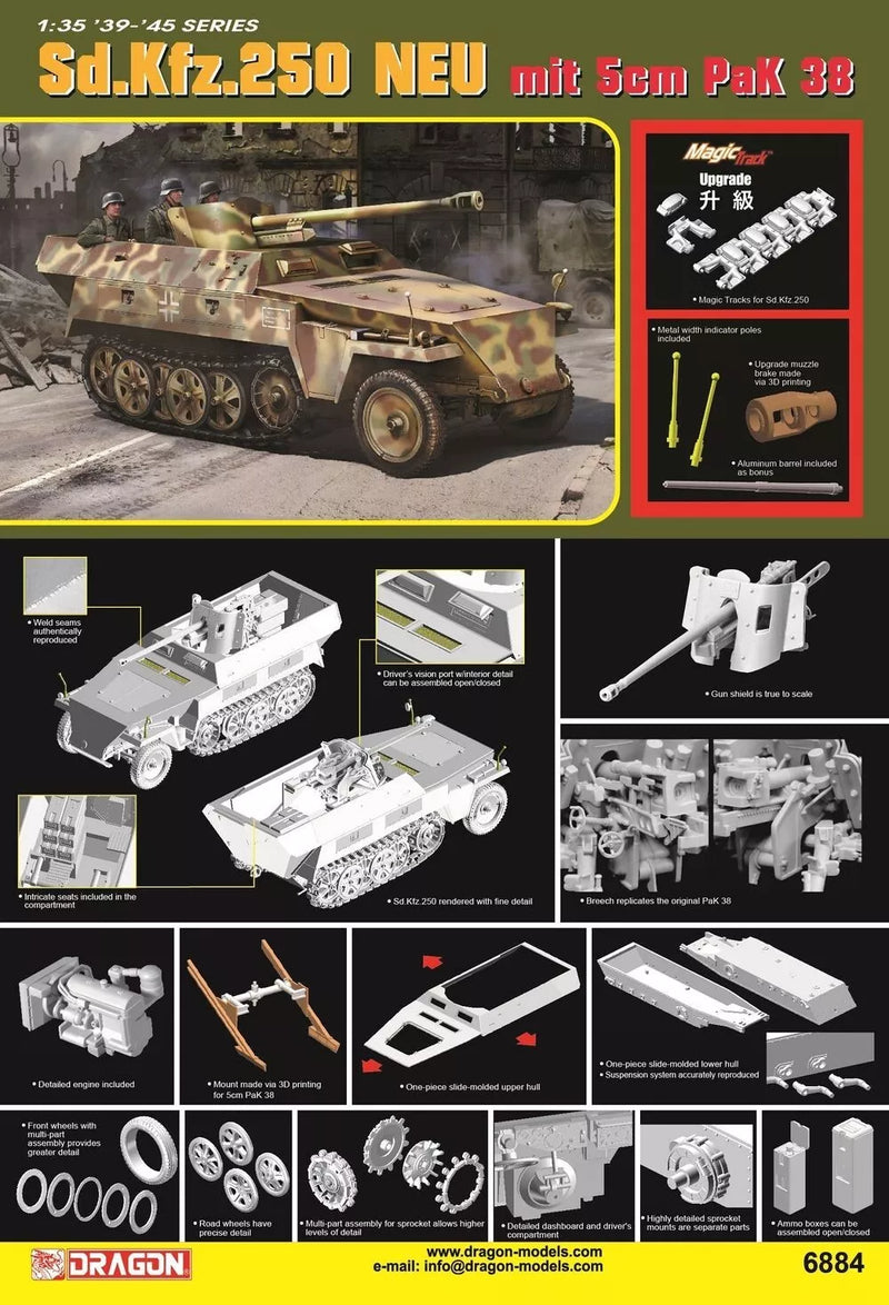 Dragon 6884 1/35 German Sd.Kfz.250 NEU mit 5cm PaK38