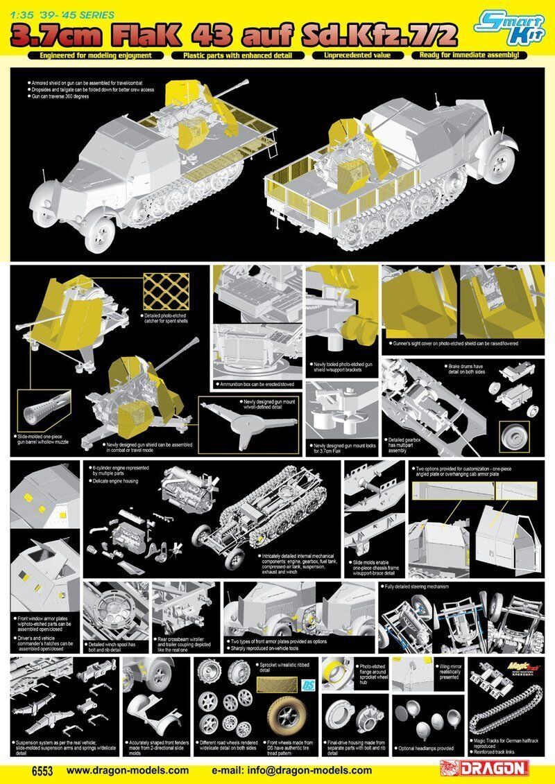 Dragon 6553 1/35 3.7cm Flak 43 auf Sd.Kfz.7/2