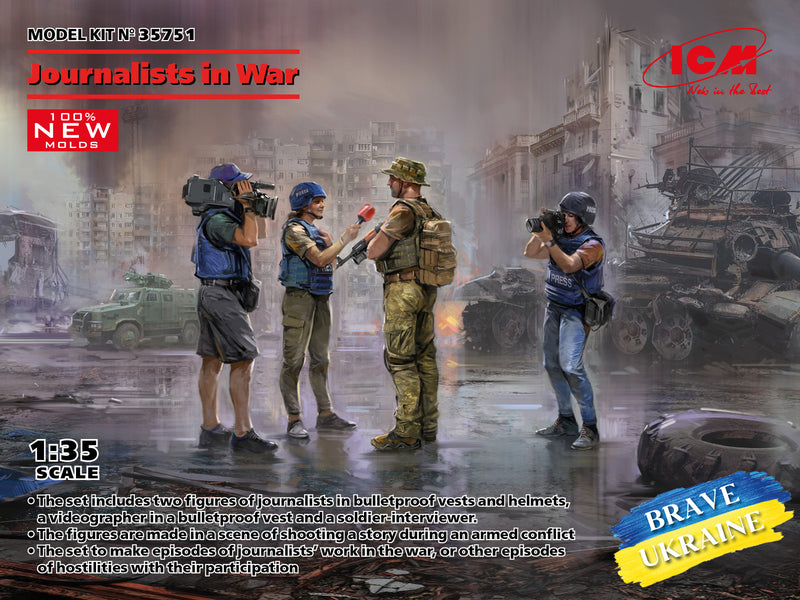 ICM 35751 1/35 Journalists in War (4 figures) (100% new molds), Figure