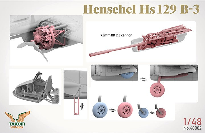 TAKOM 48002 1/48 Henschel Hs 129 B-3 with INTERIOR