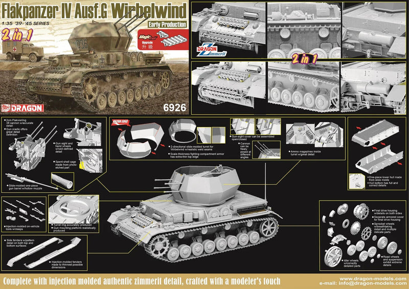 Dragon 6926 1/35 Flakpanzer IV Ausf.G Wirbelwind Early Production