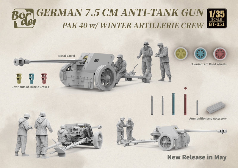 Border Model BT051 1/35 German 7,5cm Pak40 AT gun