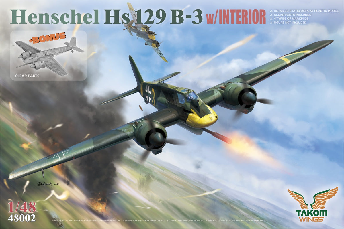 TAKOM 48002 1/48 Henschel Hs 129 B-3 with INTERIOR