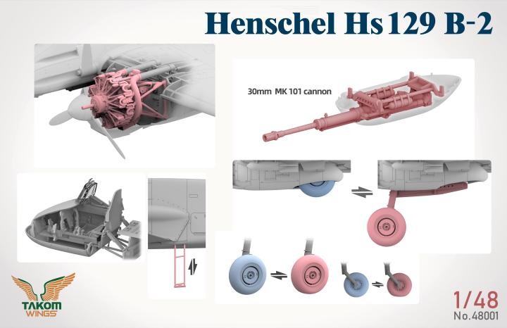 TAKOM 48001 1/48 Henschel Hs 129 B-2 with INTERIOR