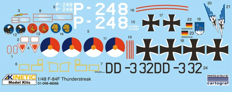 Kinetic 48068 1/48 F-84F Thunderstreak German/Dutch Markings
