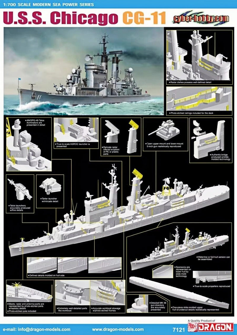 Dragon 7121 1/700 U.S.S. Chicago CG-11