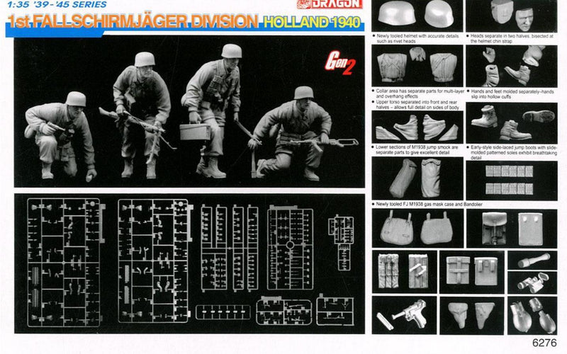 Dragon 6276 1/35 German 1st Fallschirmjager Division Holland 1940