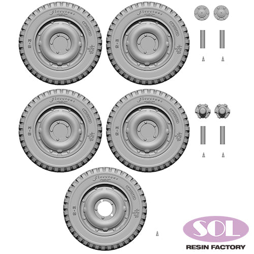 Sol Resin Factory MM590 1/16 WWII 1/4 ton Utility Truck Combat Wheel tires (for TAKOM)