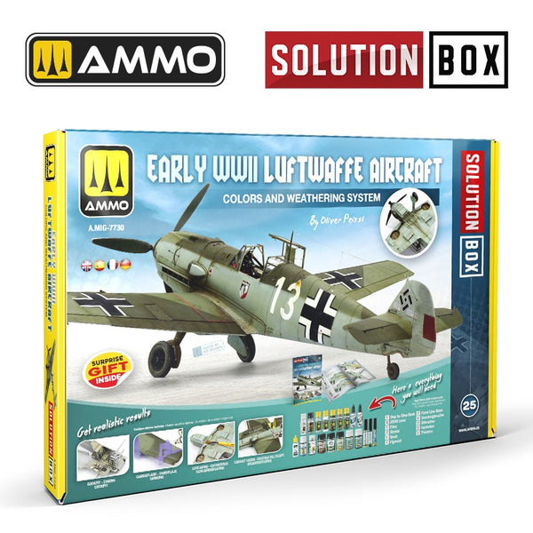 AMMO by Mig 7730 SOLUTION BOX 25 ‚Äì Early WWII Luftwaffe Aircraft - Colors and Weathering System