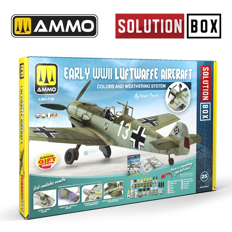 AMMO by Mig 7730 SOLUTION BOX 25 ‚Äì Early WWII Luftwaffe Aircraft - Colors and Weathering System