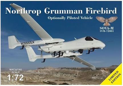 SOVA-M 72001 1/72 Northrop Grumman Firebird Optionally Piloted Vehicle