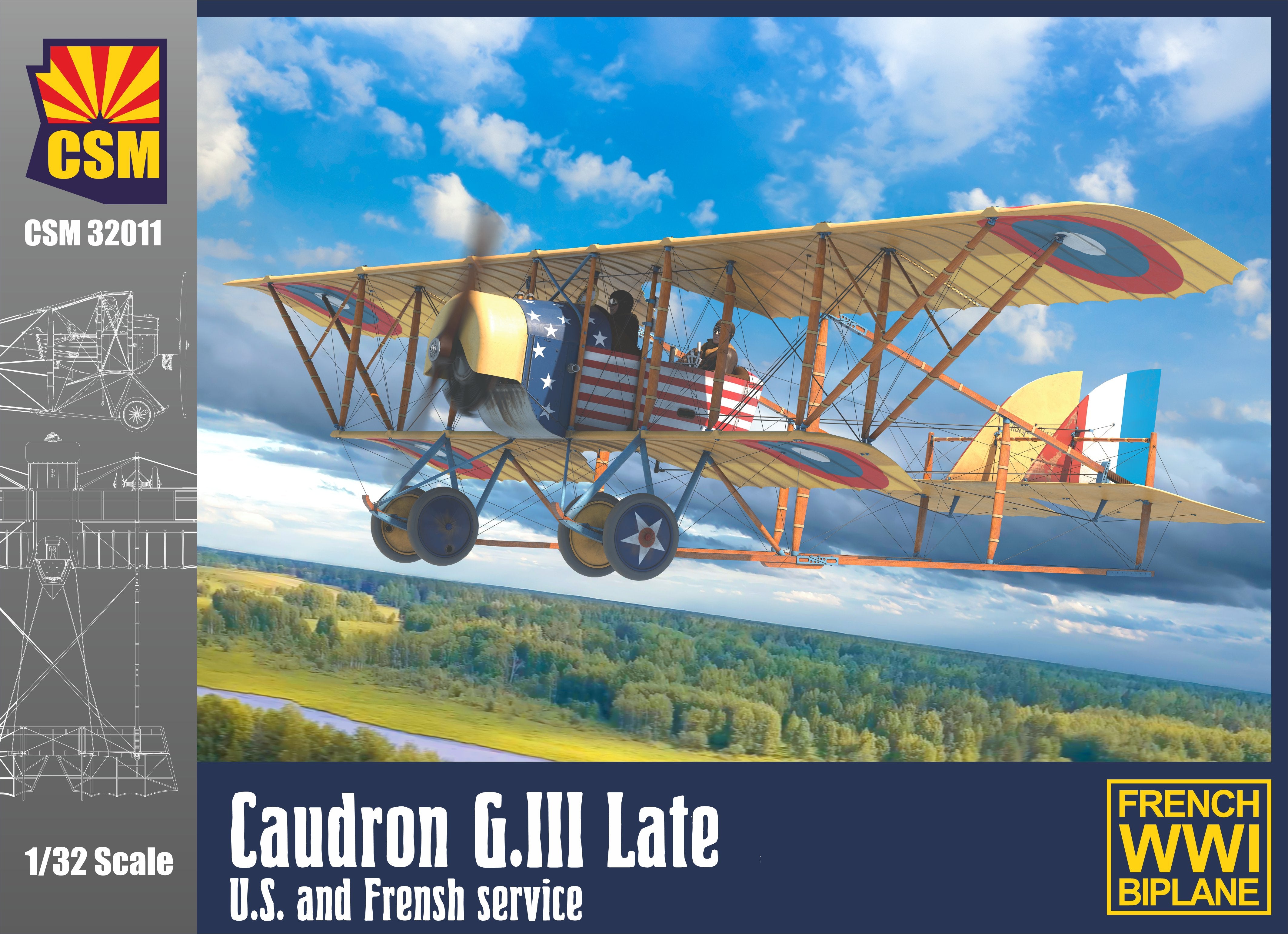 Copper State Models 32011 1/32 Caudron G.III Late, U.S. and French ser