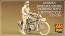 Copper State Models F35056 1/35 German Dispatch Rider standing with a motorcycle