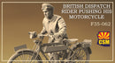 Copper State Models F35062 1/35 British Dispatch Rider pushing his motorcycle