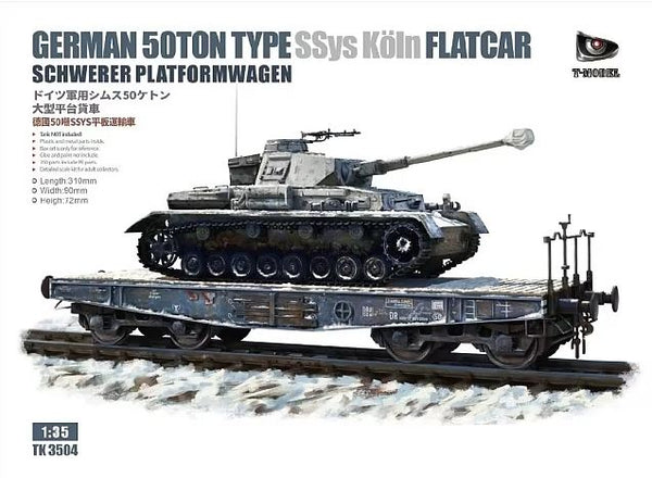 T-Model 3504 1/35 German 50 ton Type SSys Köln Flatcar (Schwerer Platformwagen)