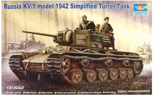 Trumpeter 00358 1/35 Russia KV-1 model 1942 Simplified Turret Tank