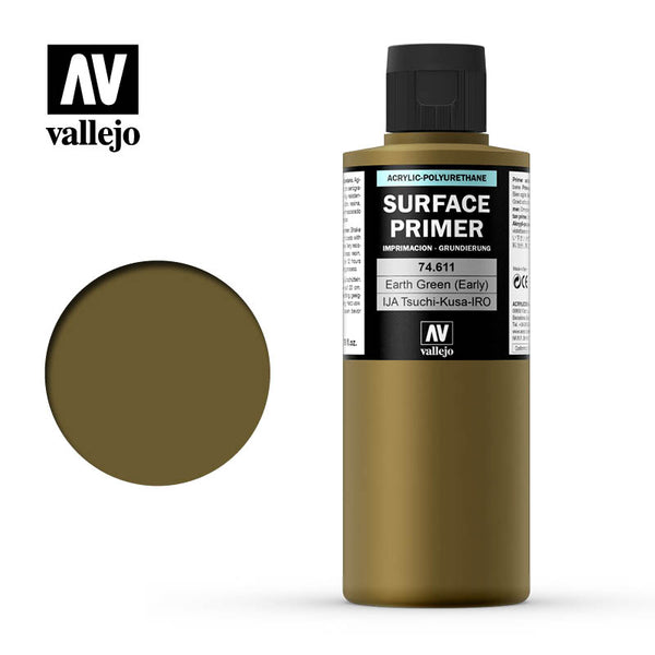 Vallejo 74.611 Surface Primer: Earth Green (Early) 200ml