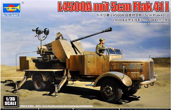Trumpeter 09595 1/35 L4500A Military Truck w/ 5cm Flak 41/1 Gun
