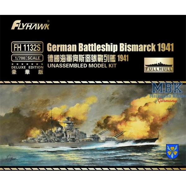 Flyhawk 1132S 1/700 German Battleship Bismark 1941 (Deluxe Edition)