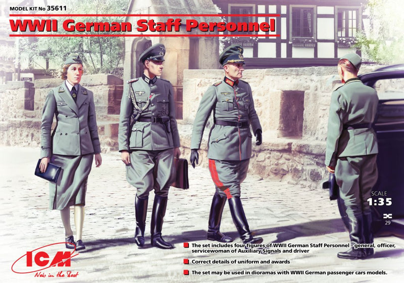 ICM 35611 1/35 WWII German Staff Personnel (4 Figures)