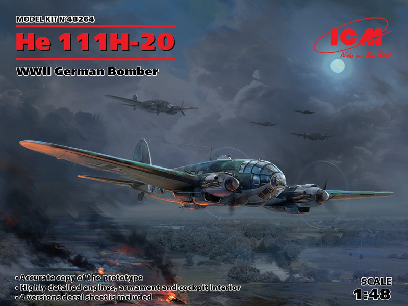 ICM 48264 1/48 He 111H-20 WWII German Bomber