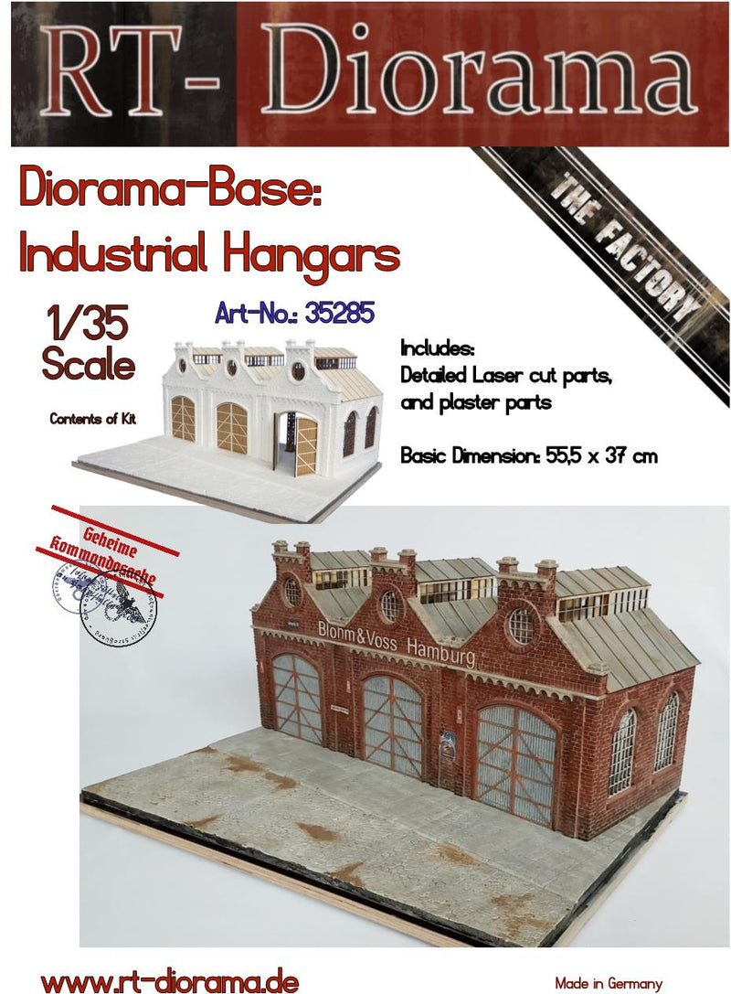 RT DIORAMA 35285 1/35 Diorama-Base: "Industrial Hangars" (Upgraded Ceramic Version)